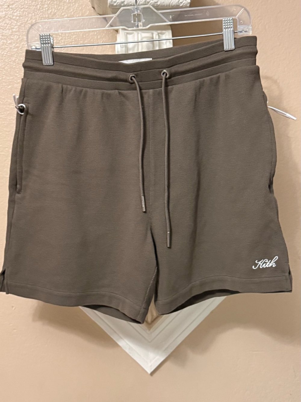 Kith Men's Olive Brown Waffle Knit Drawstring Shorts